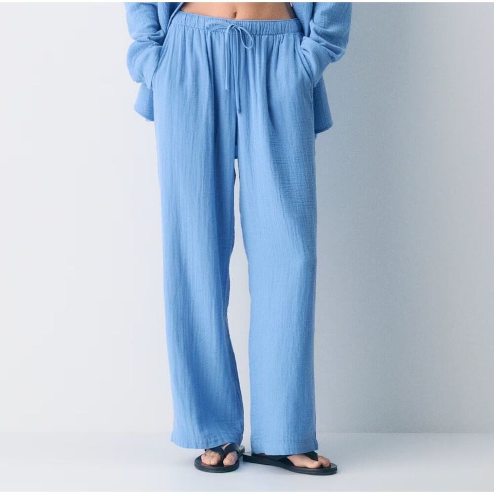 Little Moon Aritzia Blue AirPlush Cotton Gauze Sail Pant (XS)